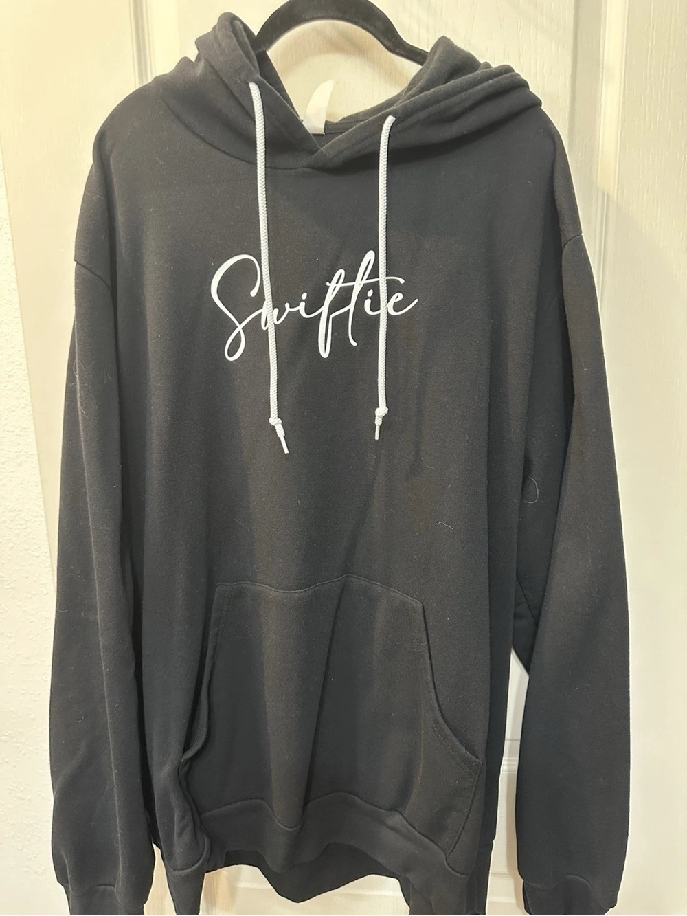 Black Swiftie Script Pullover Hoodie